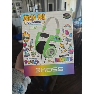 Leaf Green Mod Retro Koss Porta Pro Headphones (Brand New Sealed)
